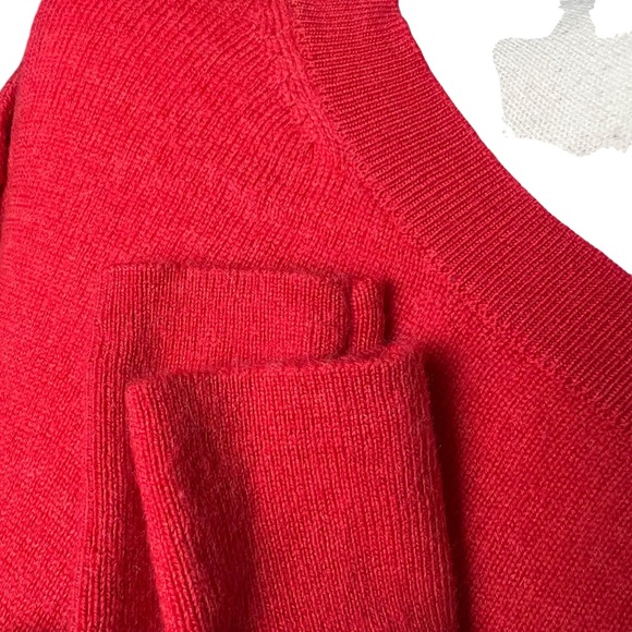 Anthropologie Merino Wool Long-Sleeve Sweater Red Orange Size M - Picture 6 of 13